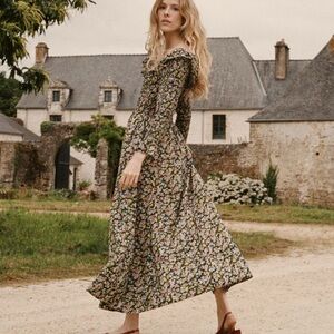 DÔEN Rosenda Cotton Maxi Dress in Blossom Breeze Size XS